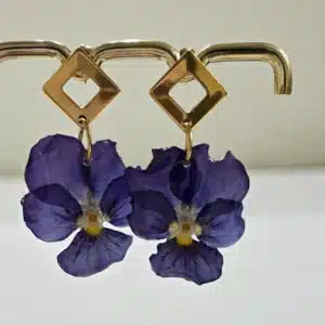 Boucles d’oreilles pensées violet foncé « La libre penseuse »