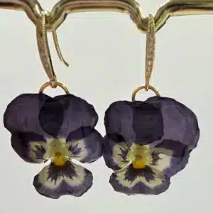 Boucles d’oreilles pensée bleue « L’empreinte de l’invisible »